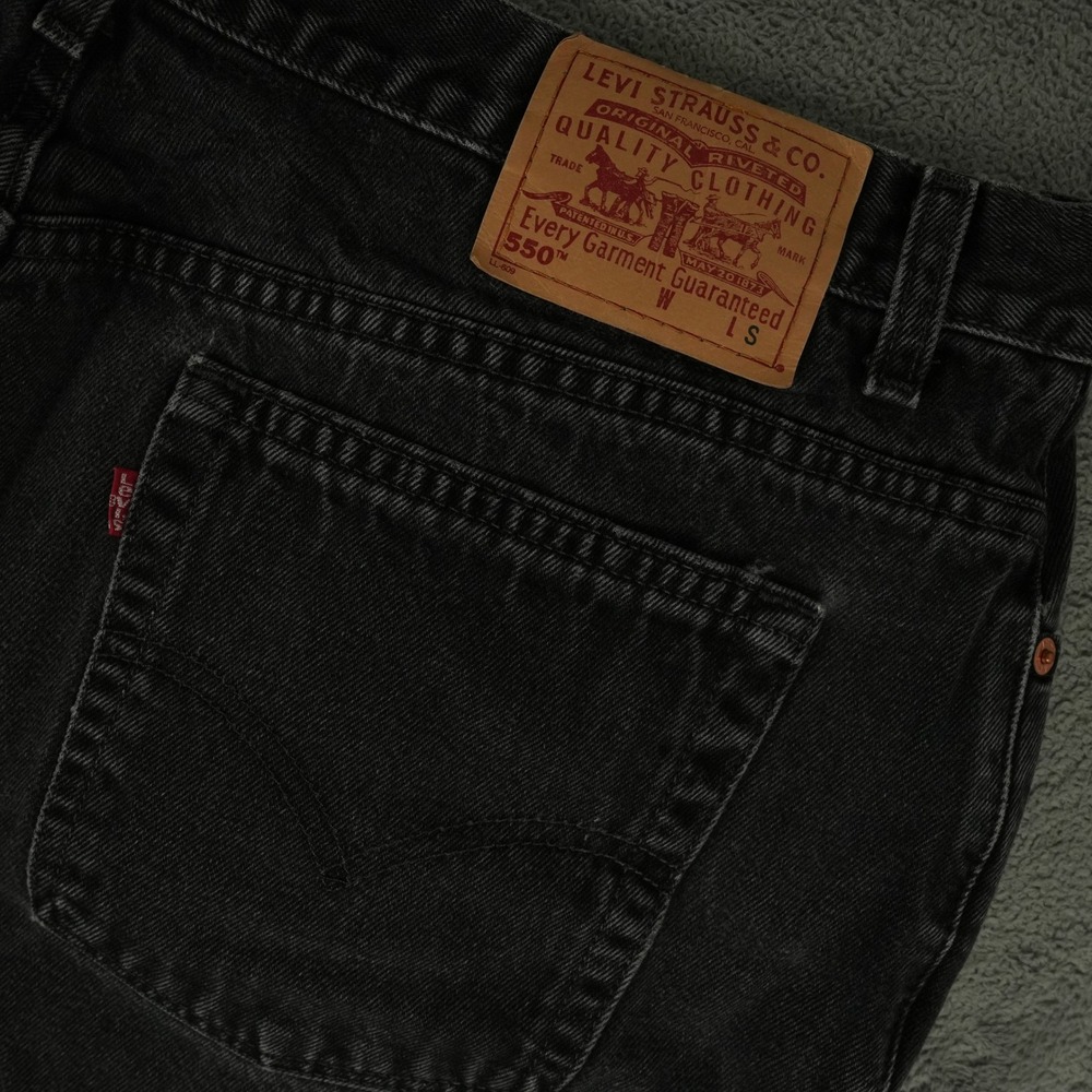 VTG Levi's 550 Jeans Womens 22 S Black Relaxed Tapered‎ High Rise USA Made